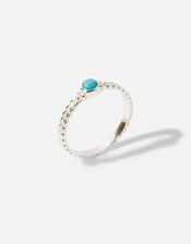 Sterling Silver Band Ring , Blue (TURQUOISE), large