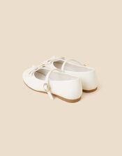 Girls Patent Bow Ballerina Flats, Ivory (IVORY), large