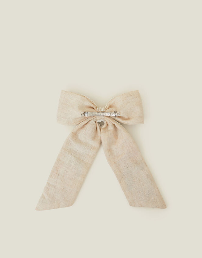 3D Beaded Bow Hair Clip, , large