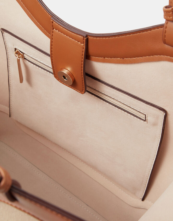 Two Tone Canvas Tote Bag, , large