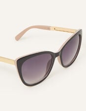 Classic Cateye Sunglasses, Black (BLACK), large