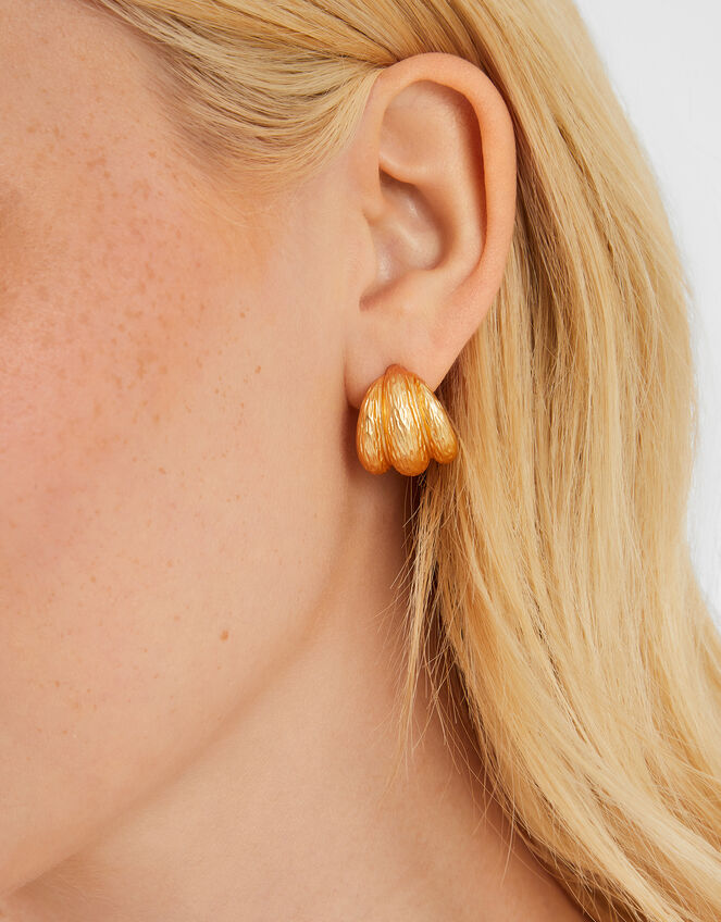 Mini Textured Rib Hoop Earrings, , large