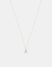 Sterling Silver Initial Pendant Necklace, Silver (ST SILVER), large