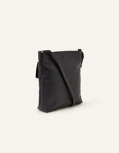 Leather Stitch Detail Messenger Bag, , large