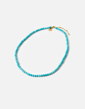 14ct Gold-Plated Turquoise Healing Stone Beaded Necklace, , large