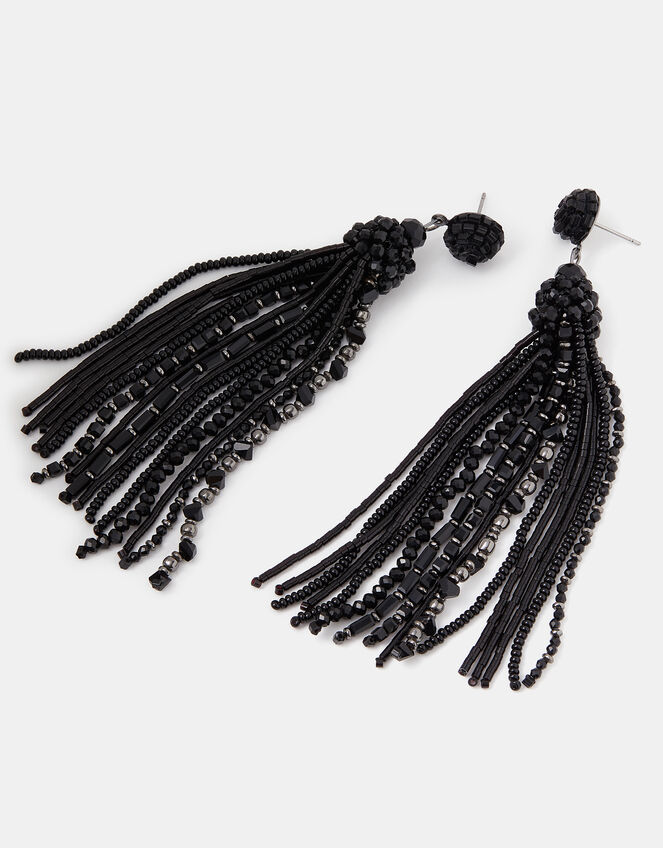 Bead Tassel Drop Earrings, , large