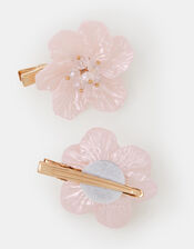 2-Pack Girls Blossom Flower Hair Clips, Pink (PINK), large