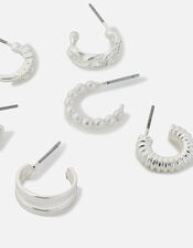 Textured Hoop Earrings 6 Pack, , large