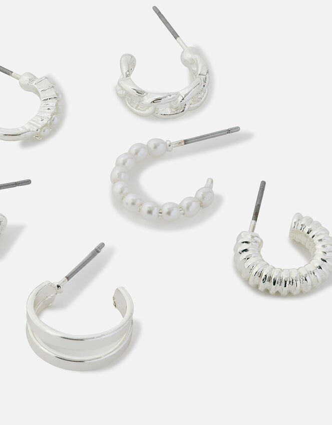 Textured Hoop Earrings 6 Pack, , large