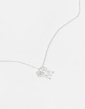 Sterling Silver Heart Initial Necklace - M, , large