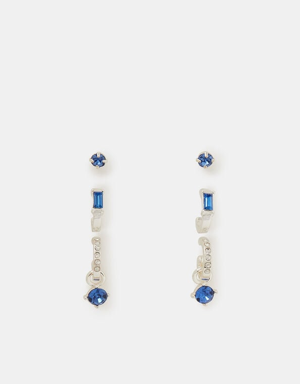 3-Pack Sparkle Hoop Stud Earrings, , large