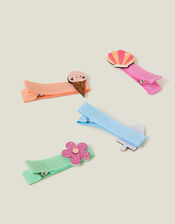 4-Pack Girls Ice Cream Hair Clips, , large