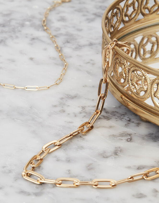 Rose Gold-Plated Paperclip Chain Necklace, , large