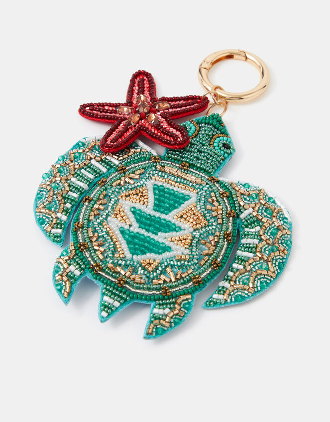 Beaded Turtle Bag Charm, , large