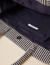 Stripe Woven Large Handheld Bag, , large