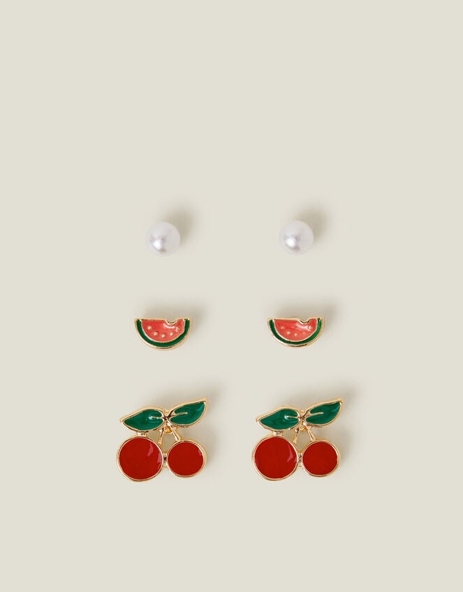 3-Pack Fruity Stud Earrings, , large