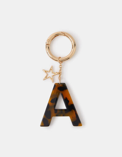 Tort Initial Bag Charm, Brown (TORT), large