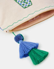 Initial Beaded Make Up Bag, Natural (NATURAL), large
