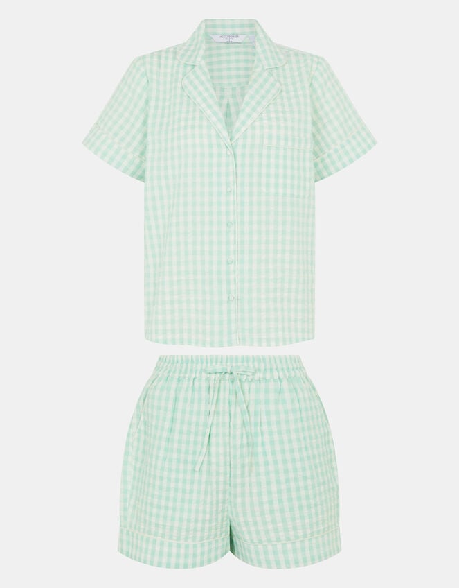 Gingham Short Pyjamas Set, Green (GREEN), large