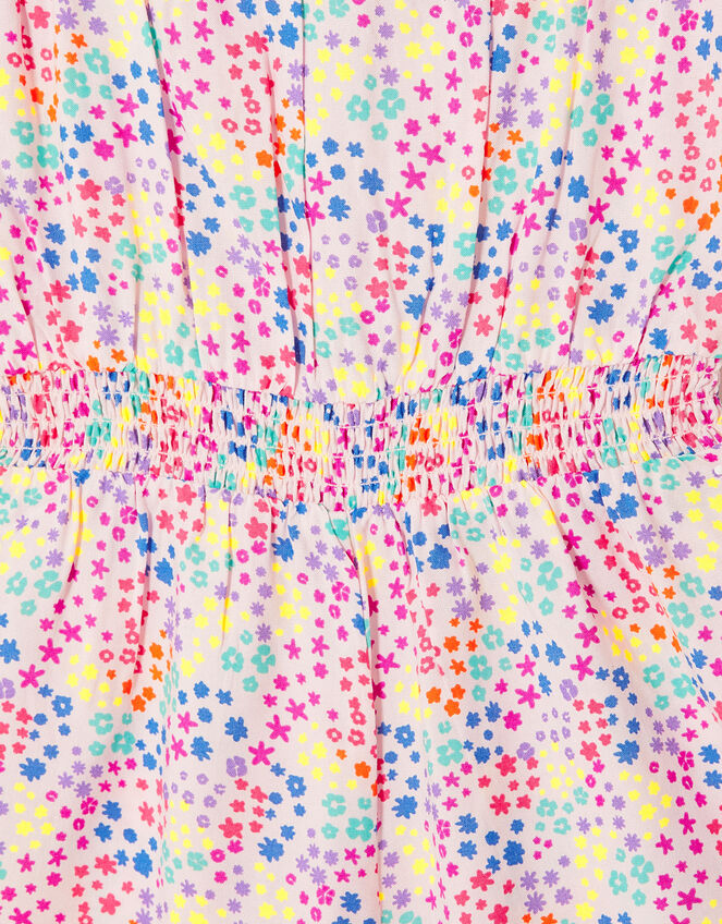Girls Ditsy Floral Print Playsuit, Multi (BRIGHTS-MULTI), large