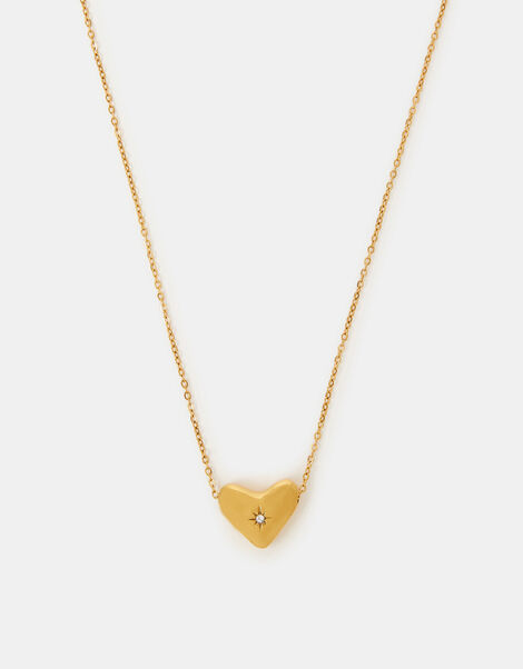 Stainless Steel Molten Heart Pendant Necklace, , large