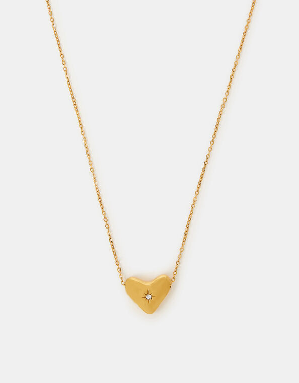 Stainless Steel Molten Heart Pendant Necklace, , large