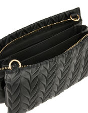Paige Pleated Cross-Body Bag, Black (BLACK), large