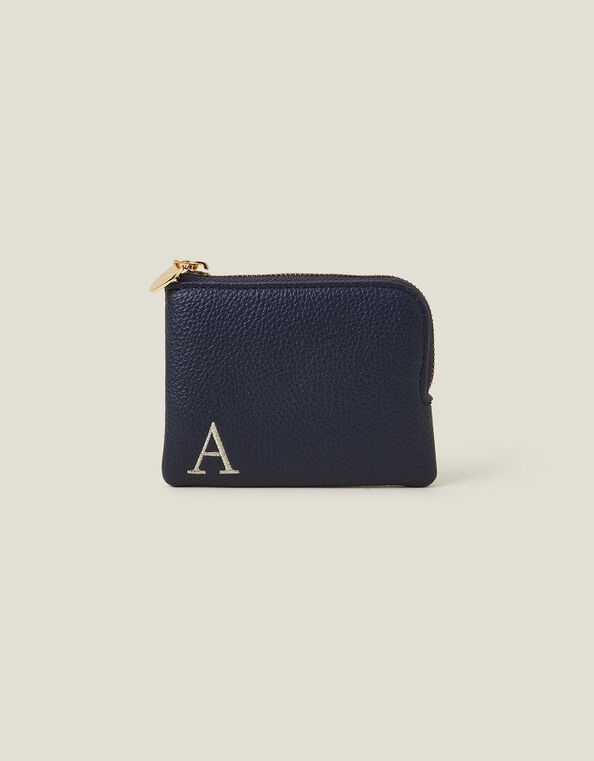 Initial Coin Purse, Blue (NAVY), large