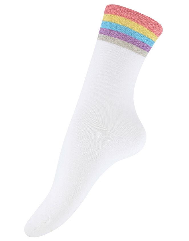 Sparkle Rainbow Cuff Ankle Socks, , large