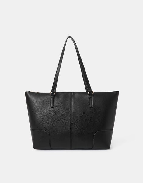 Plain Tote Bag, Black (BLACK), large