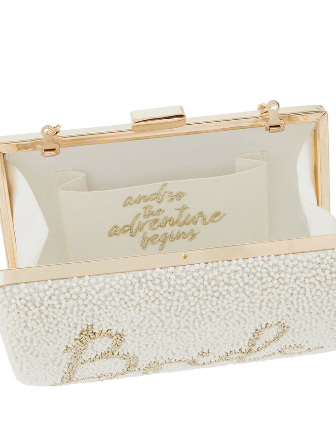 Brided Beaded Hardcase Clutch Bag, , large