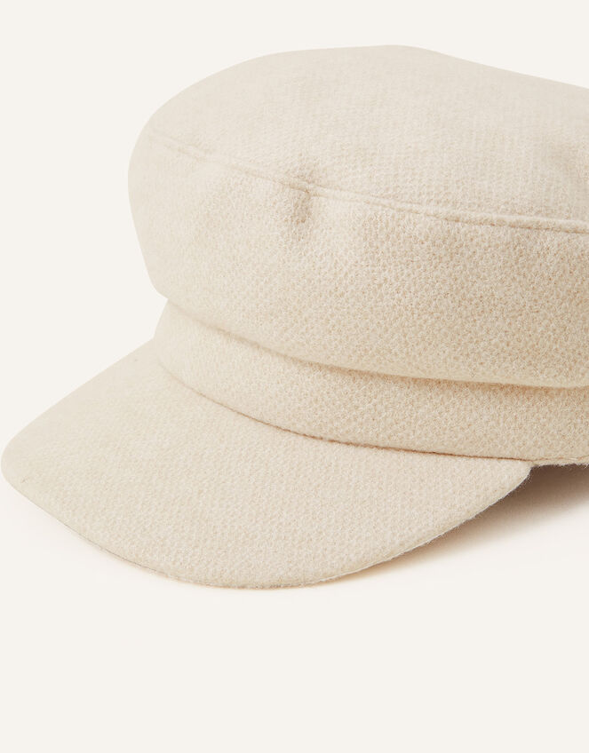 Soft Textured Baker Boy Hat, Natural (NATURAL), large