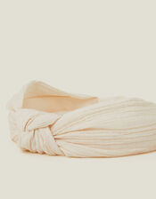 Knot Fabric Headband Cream, , large