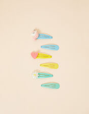 Girls Unicorn Hair Clips 6 Pack, , large
