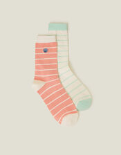 2-Pack Stripey Shell Socks, , large