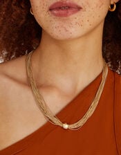 Multi-Chain Bead Pendant Necklace, , large