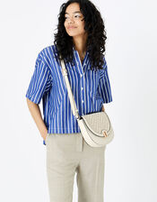 Weave Cross-Body Bag, Cream (CREAM), large