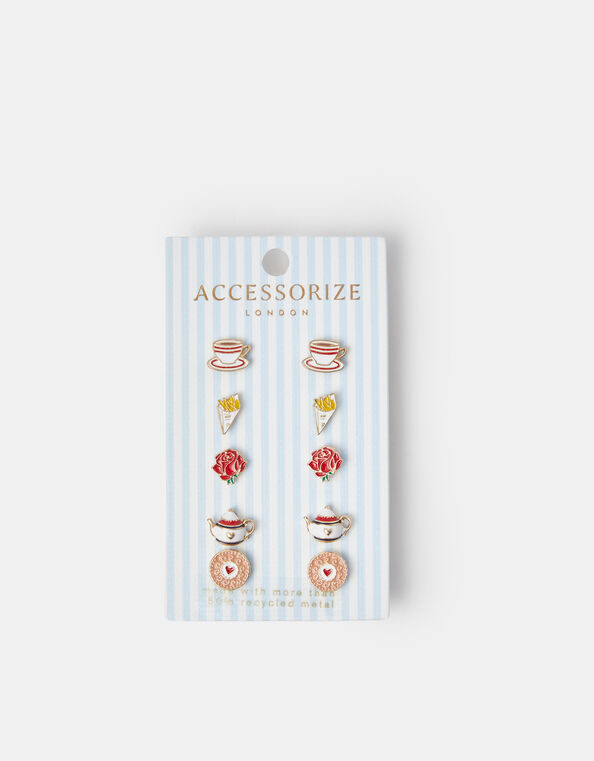 5-Pack London Food Stud Earrings, , large