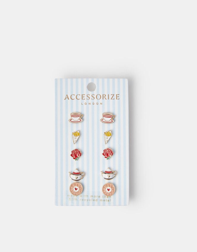 5-Pack London Food Stud Earrings, , large