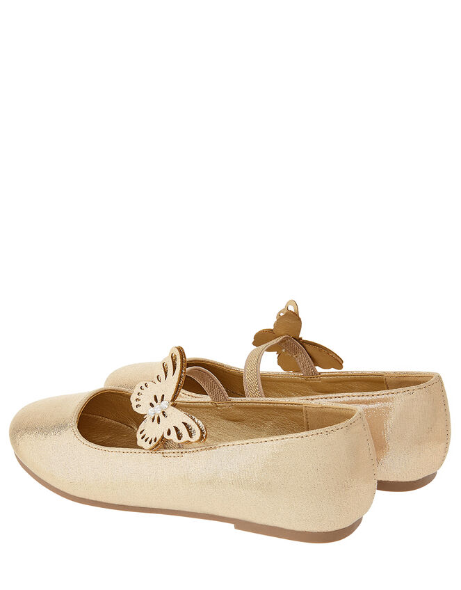 Butterfly Shimmer Ballerina Shoes, Gold (GOLD), large