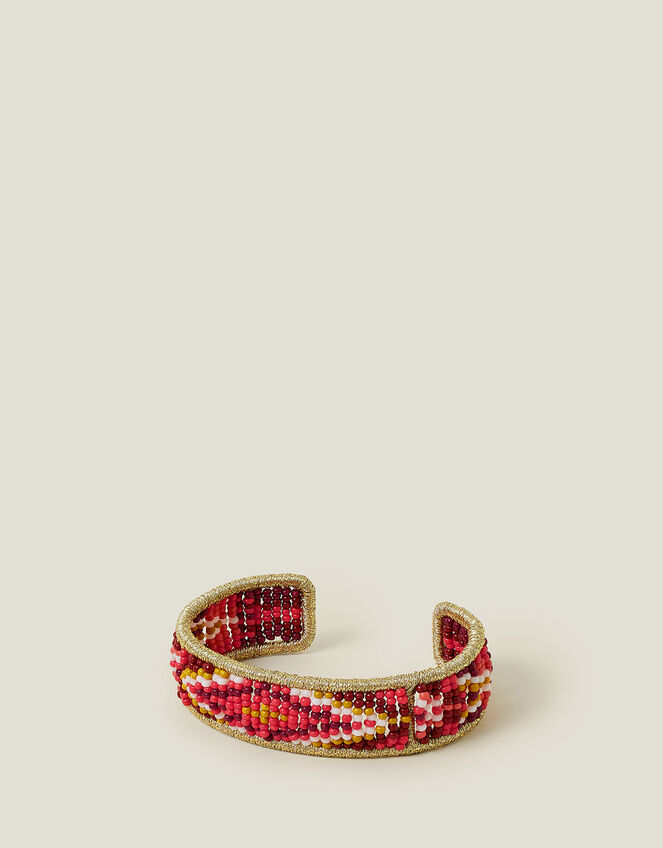 Aztec Beaded Cuff Bracelet, , large