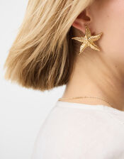Statement Starfish Stud Earrings, , large