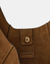 Large Suede Shoulder Bag, , large
