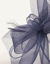 Mini Double Bow Crin Headband, Blue (NAVY), large