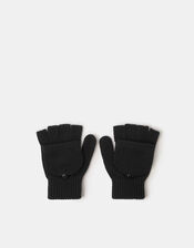 Plain Capped Gloves, Black (BLACK), large