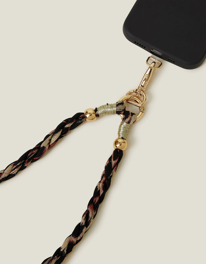 Twisted Leopard Print Phone Strap, , large