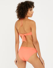 Sasha Scalloped Bandeau Bikini Top, Orange (CORAL), large