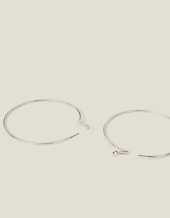 Mid-Size Simple Hoops, Silver (SILVER), large