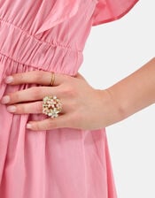 Gemstone Flower Ring, Multi (PASTEL MULTI), large