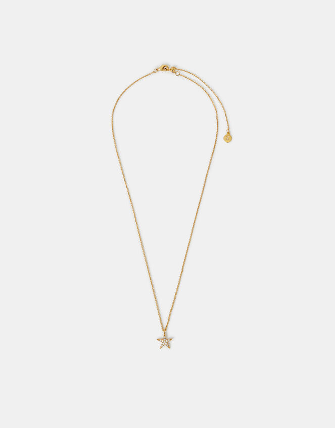 14ct Gold-Plated Starfish Pendant Necklace, , large